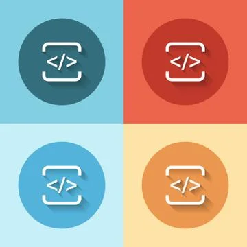 Html flat icon set Stock Illustration