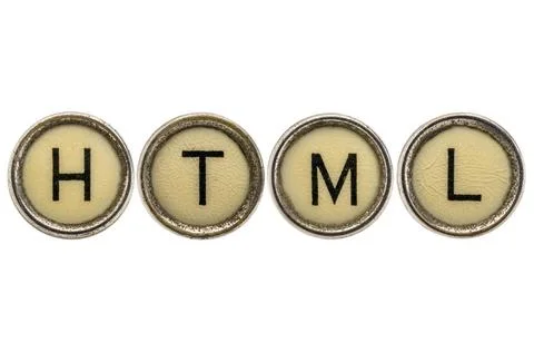  HTML (hyper text markup language) acronym in typewriter keys HTML - acron... Stock Photos