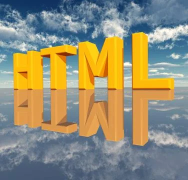  HTML ? Hypertext Markup Language Computergenerierte 3D Illustration mit d... Stock-Fotos