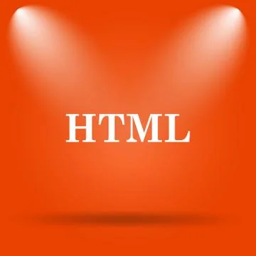 HTML icon. Internet button on orange background.. 스톡 일러스트