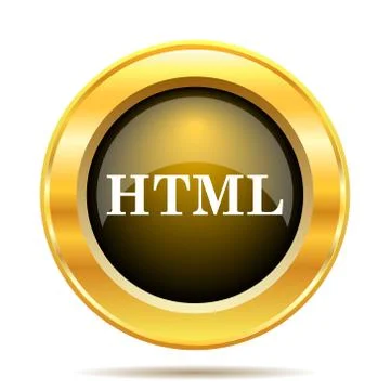 Html icon. internet button on white background.. Illustrazione stock