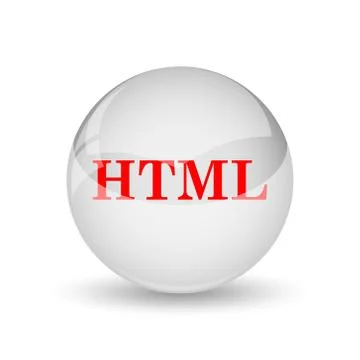 Html icon. internet button on white background.. Stock Illustration