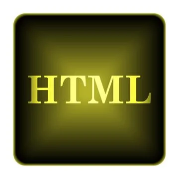 Html icon. internet button on white background.. Illustrazione stock