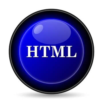 Html icon. internet button on white background.. Illustrazione stock