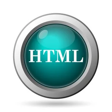 Html icon. internet button on white background.. Stock Illustration