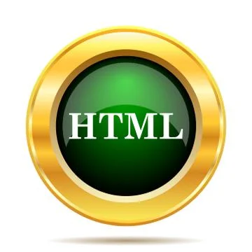 HTML icon. Internet button on white background.. Illustrazione stock