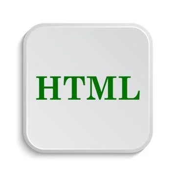 HTML icon. Internet button on white background.. Stock Illustration