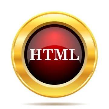 HTML icon. Internet button on white background.. Illustrazione stock