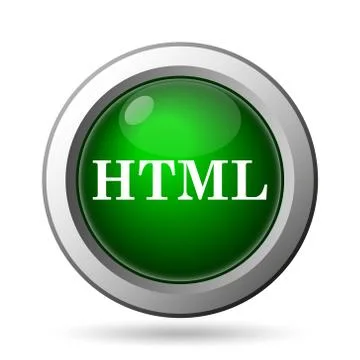 HTML icon. Internet button on white background. Stock Illustration