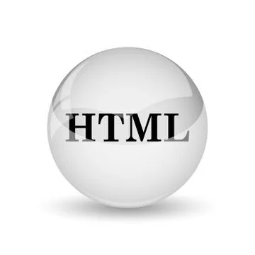 HTML icon. Internet button on white background. Illustrazione stock