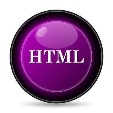 HTML icon. Internet button on white background.. Illustrazione stock