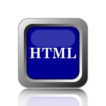 HTML icon. Internet button on white background.. Stock Illustration