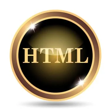 HTML icon. Internet button on white background.. Stock Illustration
