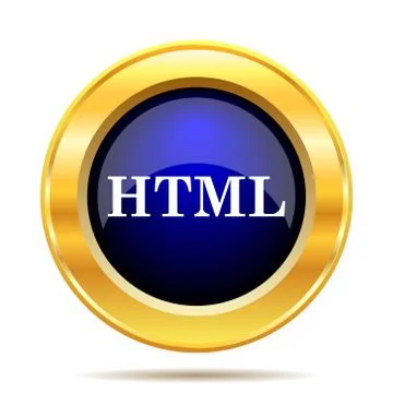 HTML icon. Internet button on white background.. Stock Illustration