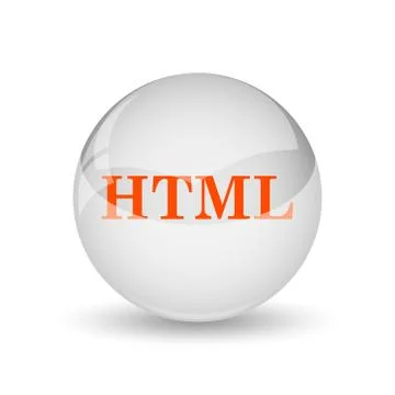 HTML icon. Internet button on white background.. Illustrazione stock
