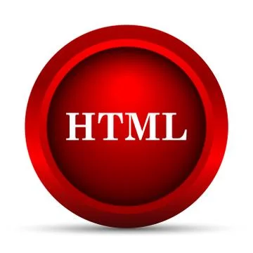 HTML icon. Internet button on white background.. 스톡 일러스트