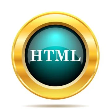 HTML icon. Internet button on white background.. Illustrazione stock