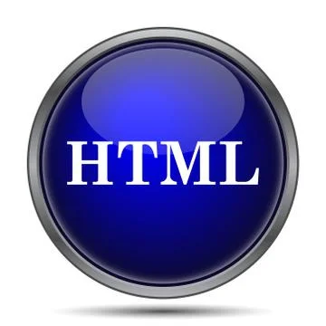 HTML icon. Internet button on white background.. Stock Illustration