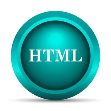 HTML icon. Internet button on white background.. Illustrazione stock
