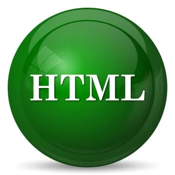 HTML icon. Internet button on white background.. Stock Illustration