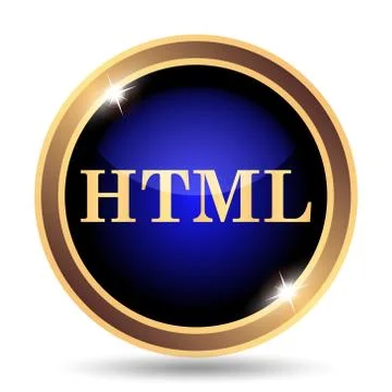 HTML icon. Internet button on white background.. Illustrazione stock