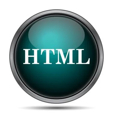 HTML icon. Internet button on white background.. Illustrazione stock