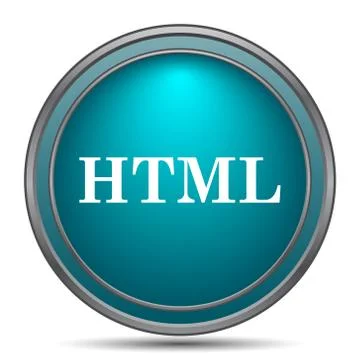 HTML icon. Internet button on white background.. Stock Illustration