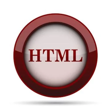 HTML icon. Internet button on white background. . Illustrazione stock