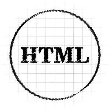 HTML icon. Internet button on white background.. Stock Illustration