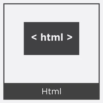 Html icon isolated on white background Stock Illustration