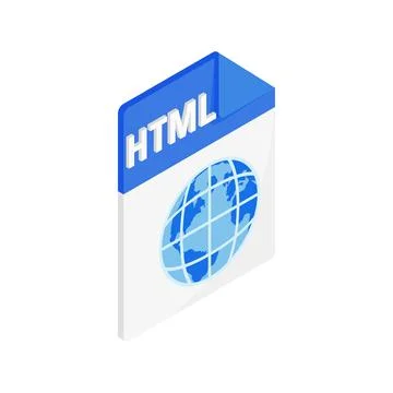 HTML icon, isometric 3d style Ilustração Stock