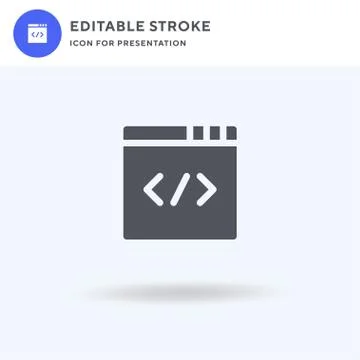 Html icon vector, filled flat sign, solid pictogram isolated on white, logo Stock Illustration