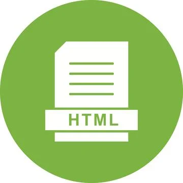 HTML icon vector image. Stock Illustration