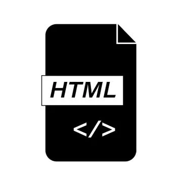 Html icon on white background. flat style. html coding symbol. html sign. Stock Illustration