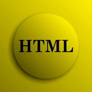 HTML icon. Yellow internet button.. 스톡 일러스트