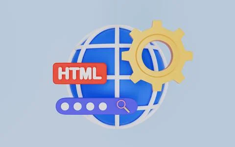 Html isolated for technology, programming, development, coding, computing Stock-Illustration