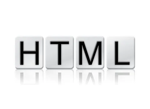 HTML Isolated Tiled Letters Concept and Theme Stock Illustration