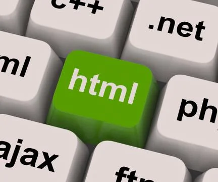 Html key shows internet programming and design Stock Illustration