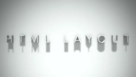 Html layout 3D title animation with shadows on a white background Stock Footage 297018784