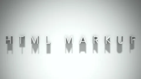 Html markup 3D title animation with shadows on a white background Stock Footage 297268693