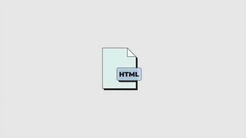 HTML markup file format neubrutalism UI element animation Stock Footage 336186554
