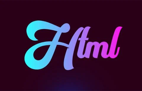 Html pink word text logo icon design for typography Stock Illustration