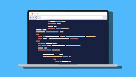 HTML Program Running in the developers laptop animation Stock Footage 240737639