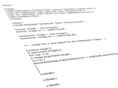 Html programming code Stock Photos