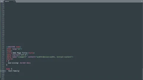 Html Programming Language Source Code Typing Effect. Html Programmer Ticker C Stock Footage 147901906