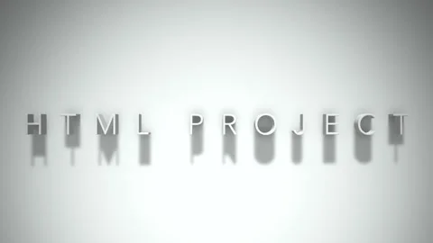 Html project 3D title animation white text on a white background Stock Footage 299758689