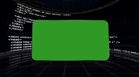 HTML Room and Green Screen Monitor, with Alpha Channel Stock Footage 30367879
