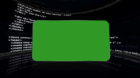HTML Room and Green Screen Monitor, with Alpha Channel Stock Footage 30368331