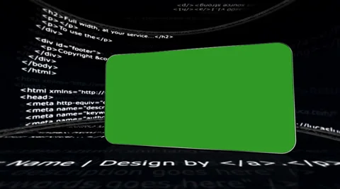 HTML Room and Green Screen Monitor, with Alpha Channel Stock Footage 32226050