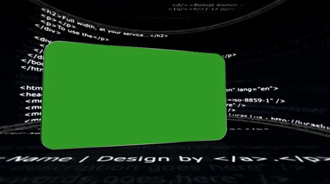 HTML Room and Green Screen Monitor, with Alpha Channel Stock Footage 33369060